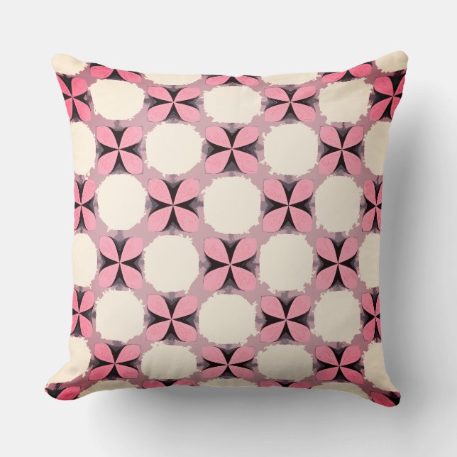 Light Pink Four Petals Flower Cushion (Front)