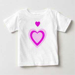 LIGHT PINK FUCHSIA HEARTS BABY T-Shirt