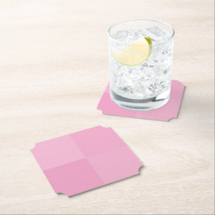 Light Pink Geometric Squares Party Paper Coaster