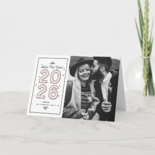 Light Pink Geometric Typography 2025 New Year Holiday Card