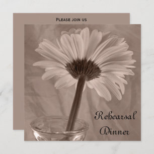 Light Pink Gerber Daisy Wedding Rehearsal Dinner Invitation