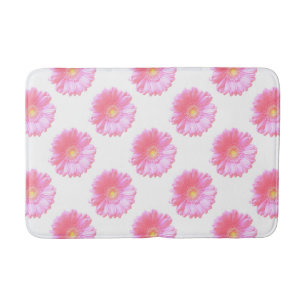 Light pink gerbera daisy bath mat