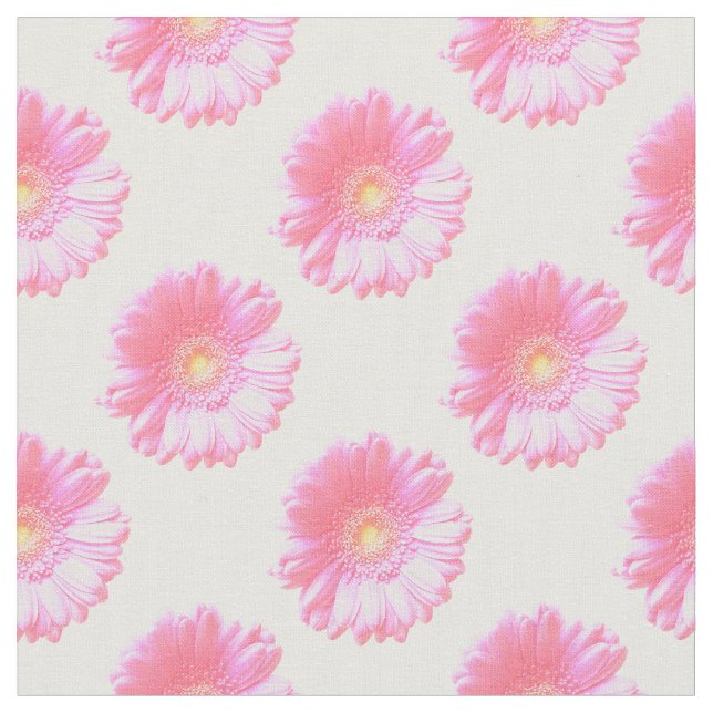 Light pink gerbera daisy fabric (Close Up)