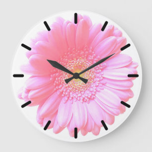 Light pink gerbera daisy large clock
