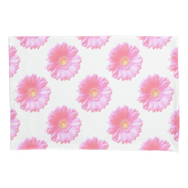Light pink gerbera daisy pillowcase (Front)