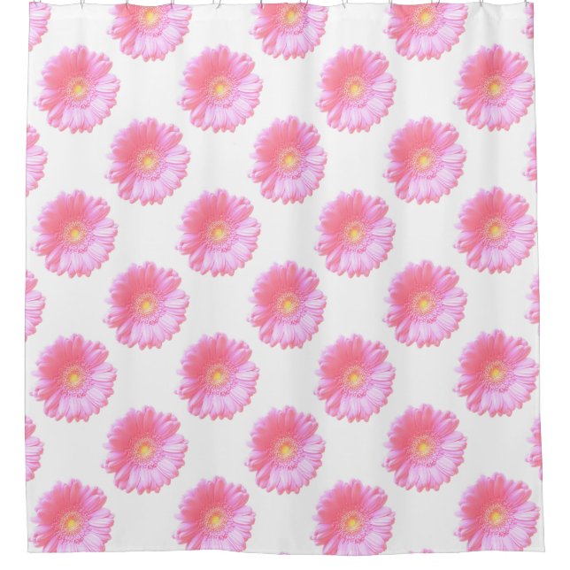 Light pink gerbera daisy shower curtain (Front)