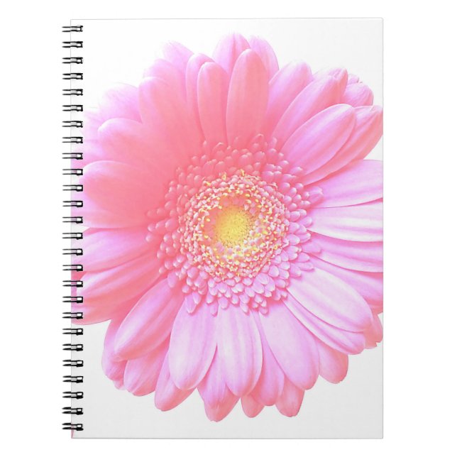 Light pink gerbera daisy spiral notebook (Front)