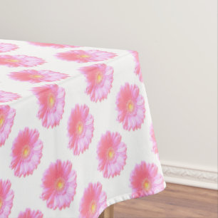 Light pink gerbera daisy tablecloth