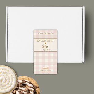 Light Pink Gingham Baked With Love Bakery Box 