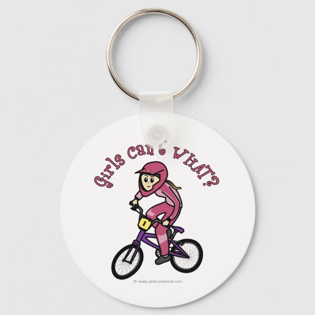 Light Pink Girls BMX Key Ring (Front)