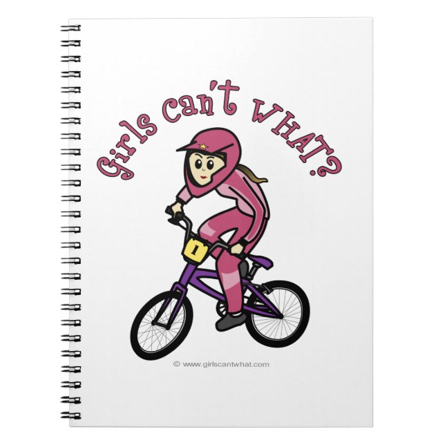 Light Pink Girls BMX Spiral Notebook (Front)