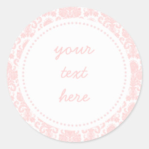 Light Pink Girly Damask Label