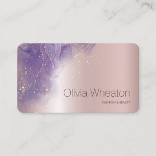 Light Pink Gold and Purple Sparkle Salon Stylist Business Card