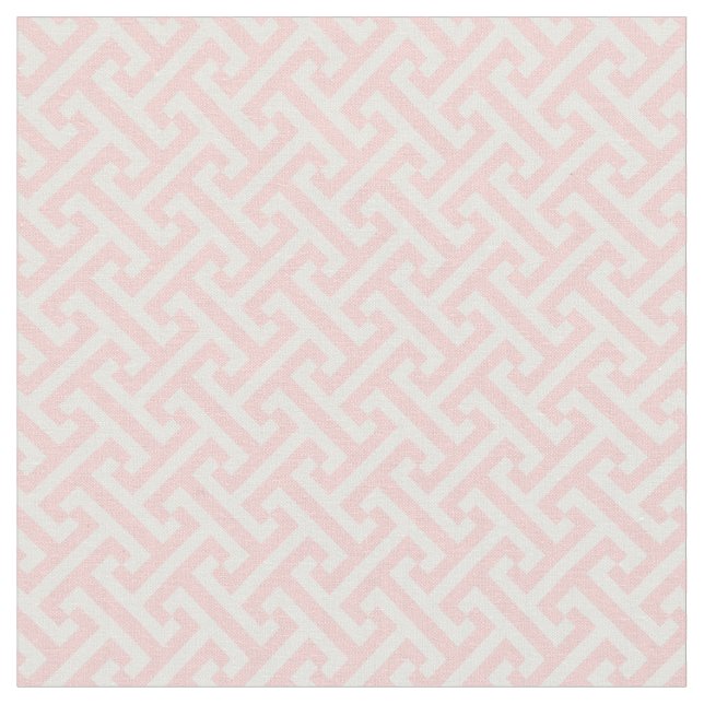 Light Pink Greek Key Pattern Fabric (Close Up)