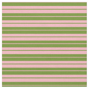 Light Pink & Green Coloured Striped/Lined Pattern Fabric
