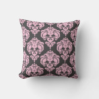 Light Pink & Grey Damask Modern Elegant Pattern