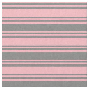 Light Pink & Grey Stripes Fabric