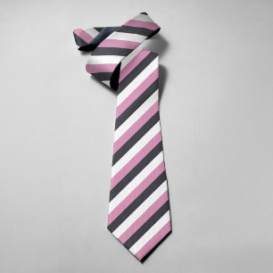 Light Pink Grey White Stripes Vintage 70s 80s Tie