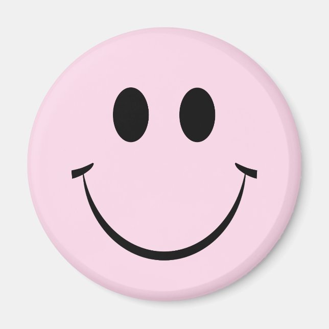 Light Pink Happy Face Magnet (Front)