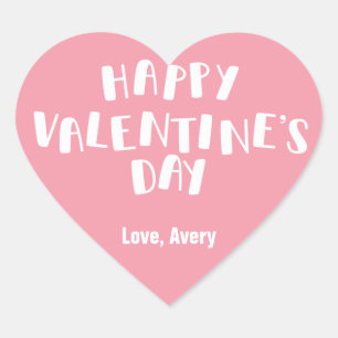 Light Pink Happy Valentine’s Day Heart Sticker