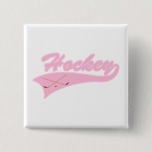 Light Pink Hockey Logo 15 Cm Square Badge