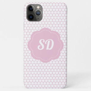 Light Pink Honeycomb Custom Monogram Case-Mate iPhone Case