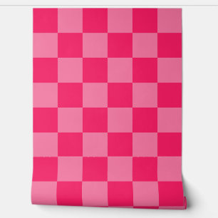 Light Pink Hot Pink Chequered Pattern  Wallpaper