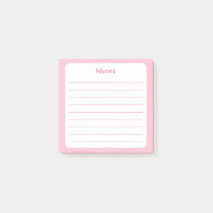 Light Pink Lined Sticky Note Pad