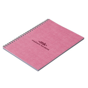 Light pink linen texture simple tan typography 3 notebook