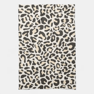 Light Pink Luxe Leopard Print Retro Kitchen Towel