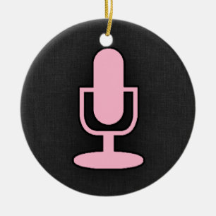 Light Pink Microphone Ceramic Tree Decoration