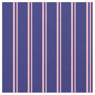 Light Pink & Midnight Blue Coloured Lined Pattern Fabric