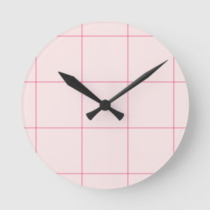 Light Pink Minimalist Grid Wall Clock