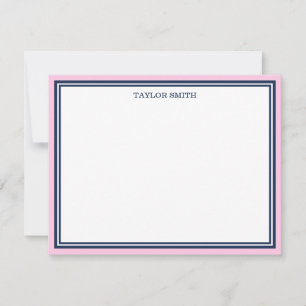 Light Pink & Navy Blue Borders Add Your Name Card
