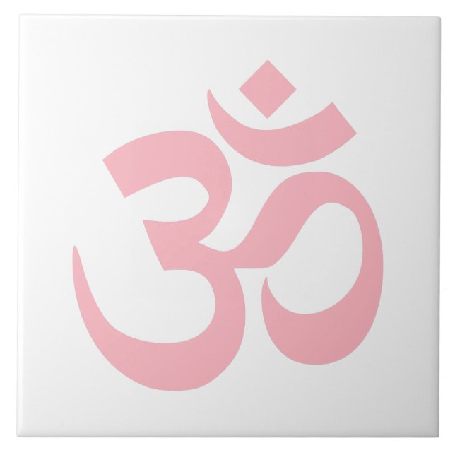 Light Pink Om Symbol Tile (Front)