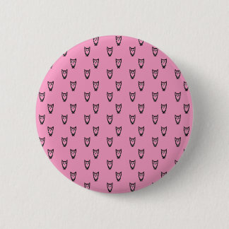 Light pink owl pattern 6 cm round badge
