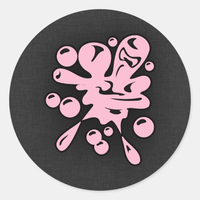Light Pink Paintball Splatter Classic Round Sticker (Front)
