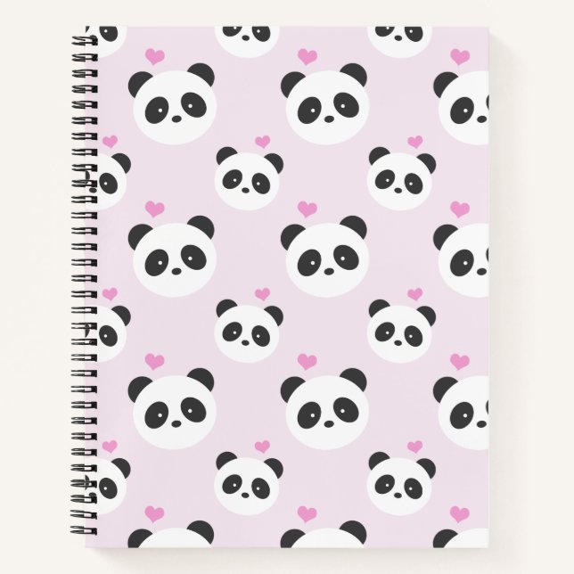 Light pink panda patterned notebook (Front)