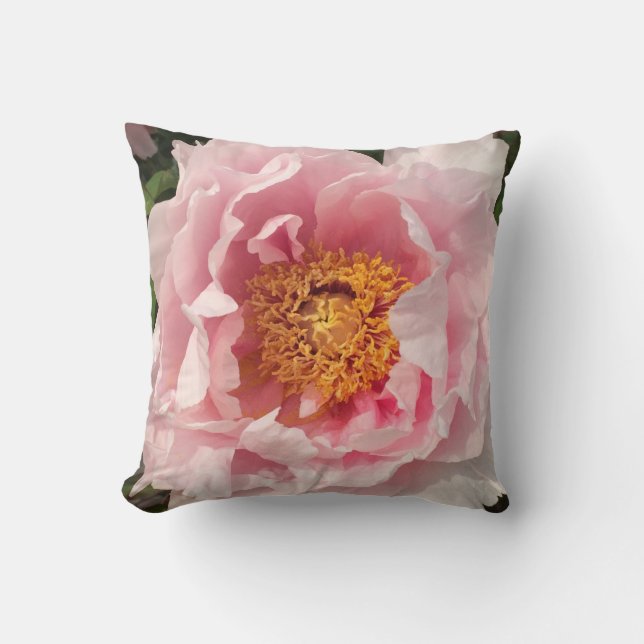 Light Pink Peony Pillow (Front)