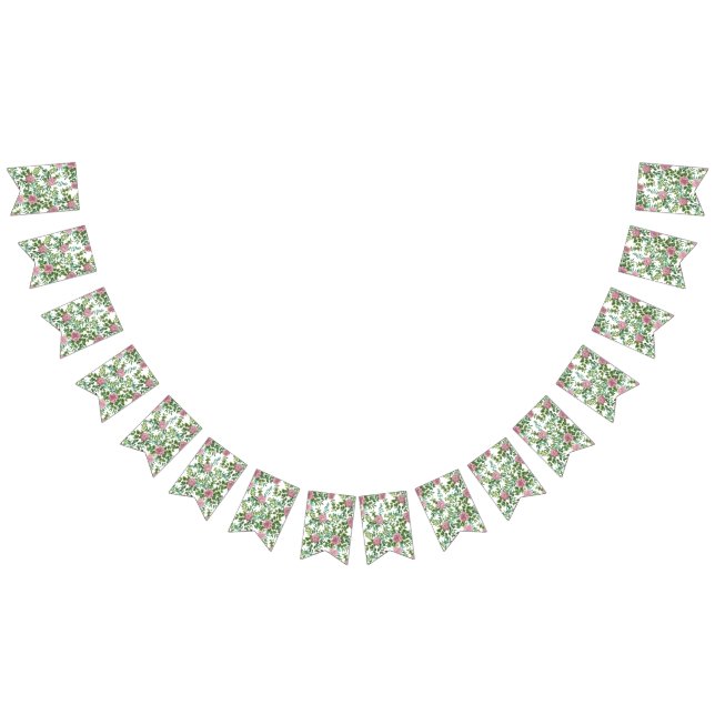 Light Pink Peony & Rose Floral Wedding Bunting (All)