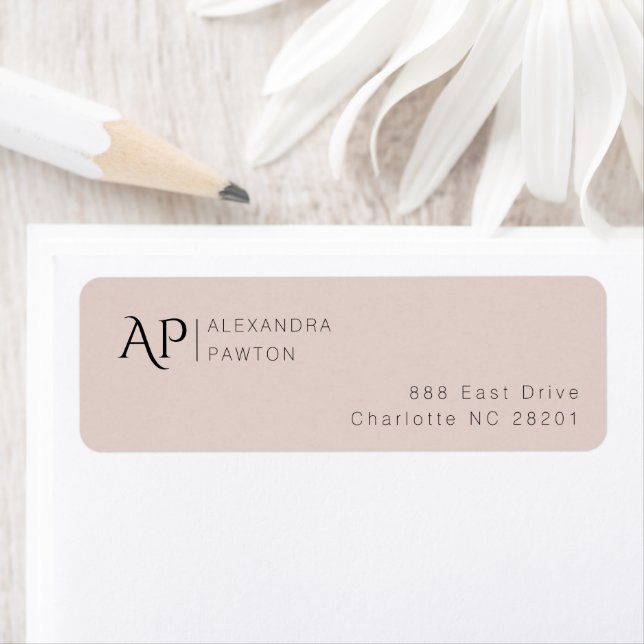 Light Pink Personalized Monogram Return Address (Insitu)