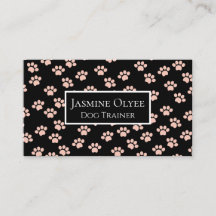 Light Pink Pet Paw Pattern in Black