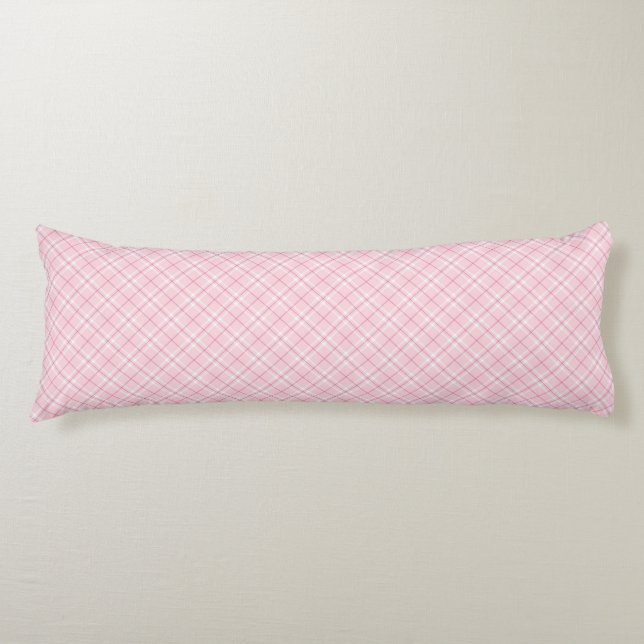 Light Pink Plaid Body Cushion (Front)