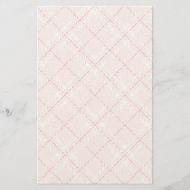 Light Pink Plaid Stationery (Front)