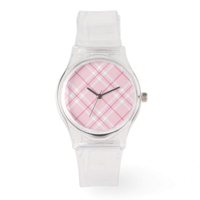 Light Pink Plaid Watch (Front)