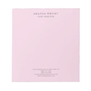 Light Pink Plain Attractive Stylish Business Notepad