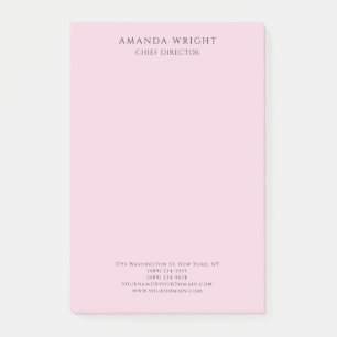 Light Pink Plain Attractive Stylish Business Post-it Notes