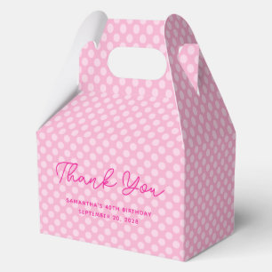 Light Pink Polka Dot 40th Birthday Thank You Favour Box