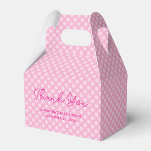 Light Pink Polka Dot Baby Shower Thank You Favour Box