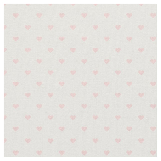 Light Pink Polka Dot Hearts Fabric (Close Up)